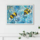 Painting bee interior oil texture. Pictures. Yulia Berseneva ColoredCatsArt. My Livemaster. Фото №5