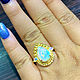 Fire Opal ring 13*9mm silver gold plated. Rings. Urbanstyle. My Livemaster. Фото №4