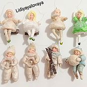 Сувениры и подарки handmade. Livemaster - original item Christmas decorations: Cotton wool toys in retro style. Handmade.