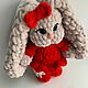 Вязаная плюшевая зайка, игрушка ручной работы. . MimiPlushToys. Интернет-магазин Ярмарка Мастеров.  Фото №2