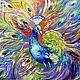 The picture Golden Peacock oil painting peacock