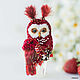 Brooch-Owl 'Mulled wine' with ears. OWL, Brooches, Moscow,  Фото №1