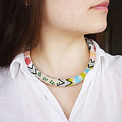 Украшения handmade. Livemaster - original item Bright beaded necklace with abstract pattern. Handmade.