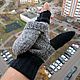 Митенки перчатки мужские без пальцев на подкладке цвет серый с черным. Митенки. Shop Time. Ярмарка Мастеров.  Фото №4