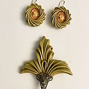 Украшения handmade. Livemaster - original item Jewelry sets: earrings and brooch AMBER COAST. Handmade.