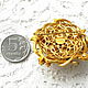 Gold leaf brooch, LARISA BARRERA, USA, 24K gold leaf, leaves. Vintage brooches. Rarities. My Livemaster. Фото №6