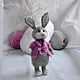 Bunny grey in a jacket, Stuffed Toys, Lipetsk,  Фото №1