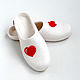  ' Scarlet hearts'. Slippers. Cozy Felt. Online shopping on My Livemaster.  Фото №2
