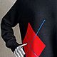 Свитер "Красный ромб" 100% кашемир. Свитеры. Вера / Kirshvery_knit (kirshvery) (kirshvery). Интернет-магазин Ярмарка Мастеров.  Фото №2