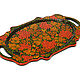 Bandeja roja oval de la cresta del 'Serbal'. Art.30045, Trays, Tomsk,  Фото №1