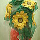 Stole made of silk Sunflowers, Wraps, Vinnitsa,  Фото №1