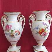 Винтаж handmade. Livemaster - original item MEISSEN MEISSEN Paired Vases Hand Painted Gilding. Handmade.