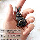 Заказать Брошь черный кролик из полимерной глины, брошь животные. ECLIPTA jewelry ••Мария Штерн••. Ярмарка Мастеров. . Брошь-булавка Фото №3