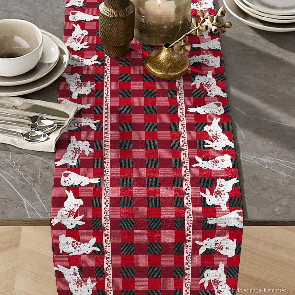 Скатертная дорожка "Кролики" купить в интернет-магазине Ярмарка М...