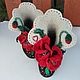 Order Slippers home felted Poppies. wool gifts. Livemaster. . Slippers Фото №3