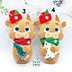 Заказать Бык из фетра в шарфике. Новогодний бычок. Коровка из фетра. Felt Family. Подарки из фетра.. Ярмарка Мастеров. . Елочные игрушки Фото №3