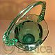 The candy bowl vase basket green colored glass. Vintage interior. Lesica. Online shopping on My Livemaster.  Фото №2
