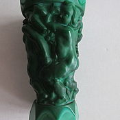 Винтаж handmade. Livemaster - original item VASE ANTIQUE MALACHITE BOHEMIAN GLASS ART DECO. Handmade.