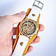 Order Citrus mechanical wrist watch on wide leather bracelet. MART. Livemaster. . Watches Фото №3