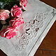 Льняное полотенце с вышивкой Роза Ришелье, Полотенца, Сергиев Посад,  Фото №1