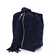 Blue Cosmetic bag travel Organizer case pencil Case suede. Travel bags. BagsByKaterinaKlestova (kklestova). My Livemaster. Фото №4