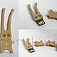 флешка заяц (кролик) (USB Flash drive rabbit). Подарочные флешки. WoodMod. Интернет-магазин Ярмарка Мастеров.  Фото №2