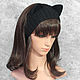 Headband with Cat ears knitted hair Black. Bandage. Space Cat Knitting. Online shopping on My Livemaster.  Фото №2