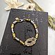  bicolor with agate yellow-gray geode, Chain bracelet, Voronezh,  Фото №1