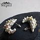  porcelain sea shell, Earrings, Rostov-on-Don,  Фото №1