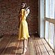  льняное платье “Mamsy”, платье с кружевом, жёлтый. Платья. GLA.VIN. Ярмарка Мастеров.  Фото №5