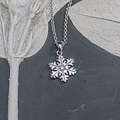 Украшения handmade. Livemaster - original item Golden snowflake pendant with diamond. Handmade.