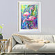 Order The picture Flamingo 'Pink Dance' oil bird abstraction. Multicolor Gallery. Livemaster. . Pictures Фото №3