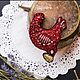 Брошь  вышитая  -  Курочка Ряба с золотым яичком. Брошь-булавка. Dinslava. Интернет-магазин Ярмарка Мастеров.  Фото №2