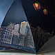 Расписной зонт Ночной Санкт-Петербург тёмно-синий. Зонты. Umbrella Fine Art зонты с росписью. Интернет-магазин Ярмарка Мастеров.  Фото №2