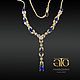 Gold necklace with sapphires and diamonds. Five hundred eighty five, Necklace, Moscow,  Фото №1
