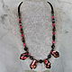 Necklace made of stones (agate, chalcedony) on a leather cord, Necklace, Velikiy Novgorod,  Фото №1