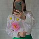  Цветок ромашка маргаритка на рубашку по референсу MSGM, Брошь-булавка, Москва,  Фото №1