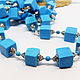 Long beads Turquoise cube 108 cm. Necklace. Selberiya shop. My Livemaster. Фото №4