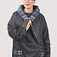 Куртка синяя плюссайз оверсайз с альпакой демисезонная зимняя. Куртки. Дизайнерская одежда ручной работы. Интернет-магазин Ярмарка Мастеров.  Фото №2