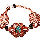 The bracelet of copper wire and pomegranate. Bead bracelet. Lepushkin larchik. Online shopping on My Livemaster.  Фото №2