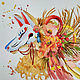 Картина акварелью "Лисица Кицунэ". Цветы. Лиса. Абстракция, Картины, Королев,  Фото №1