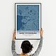 Постер карта Санкт-Петербурга 50 х 70 см. Плакаты и постеры. Parma Design. Интернет-магазин Ярмарка Мастеров.  Фото №2