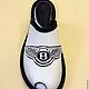 Кожаные тапочки "Bentley"( кожаный подклад). Тапочки. YURY WHITELOVE. Ярмарка Мастеров.  Фото №4