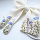 Bow Hairpin Ivory Linen - Embroidery wildflowers. Hairpins. annetka-ann (annetka-ann). Online shopping on My Livemaster.  Фото №2