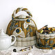 Gift set for a tea party: a hot water bottle for a teapot, a candy bowl, Dinnerware Sets, Magnitogorsk,  Фото №1