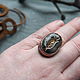Резерв Кольцо Медное Бохо Керамика. Кольцо на весь палец. NadyaBriJewelry. Ярмарка Мастеров.  Фото №5