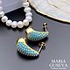 Серьги позолоченные капли с бирюзовыми цирконами  exclusive collection. Серьги классические. MARIA GUSEVA Fashion Jewelry. Интернет-магазин Ярмарка Мастеров.  Фото №2