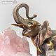 Bronze elephant with manganocalcite gift for the head. Amulet. Miner premium - Ltd Moscow (mineralpremium). Online shopping on My Livemaster.  Фото №2