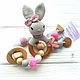 Rodent 'Pearl' juniper-silicone with a Bunny, Teethers and rattles, Bryansk,  Фото №1