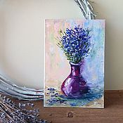 Картины и панно handmade. Livemaster - original item Oil painting still life Lavender in a vase! lilac flowers. Handmade.